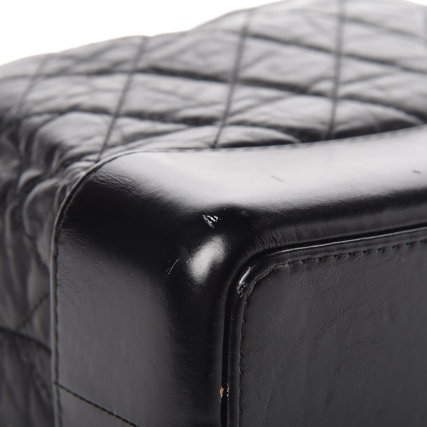 Aged Calfskin Quilted Gabrielle Backpack Black