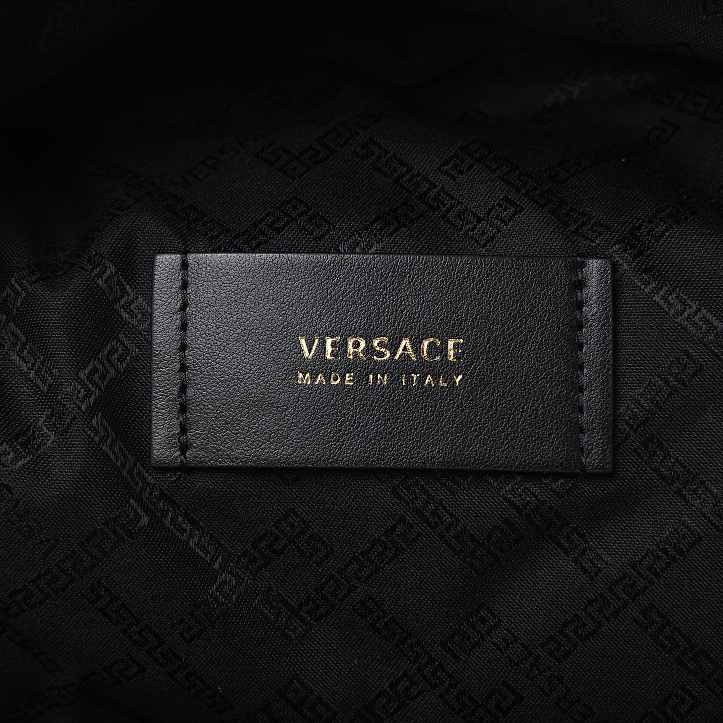 Calfskin Embossed Palazzo Medusa Backpack Black