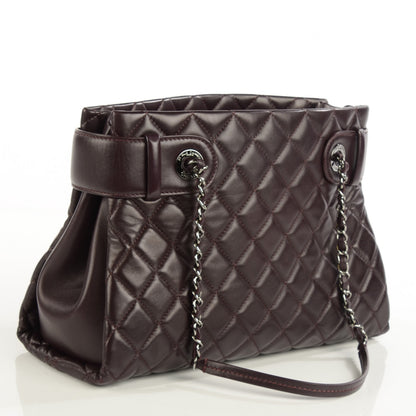 Chanel Lambskin Quilted Small Coco Loop Tote Burgundy 3 of 8