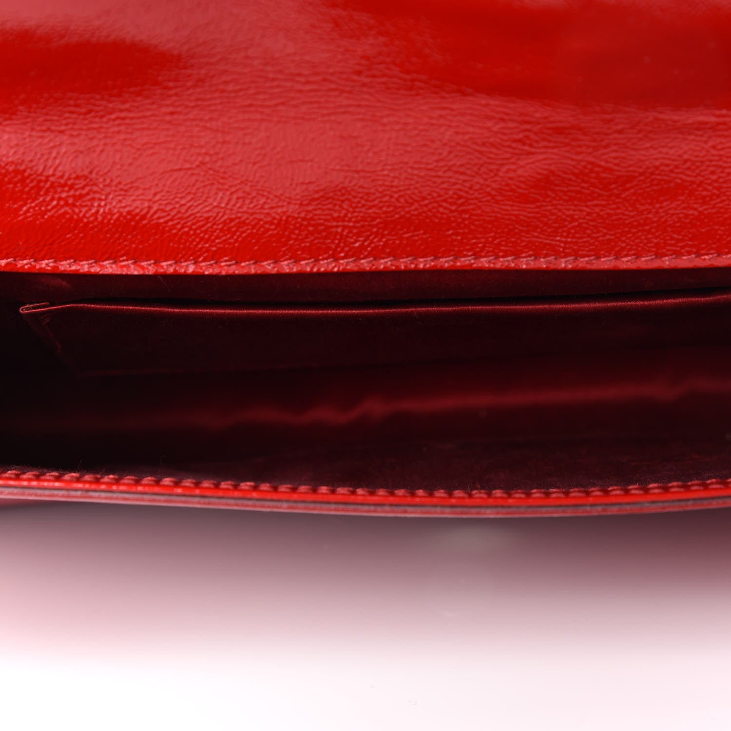 Saint Laurent Textured Patent Monogram Large Belle De Jour Clutch Red 4 of 9