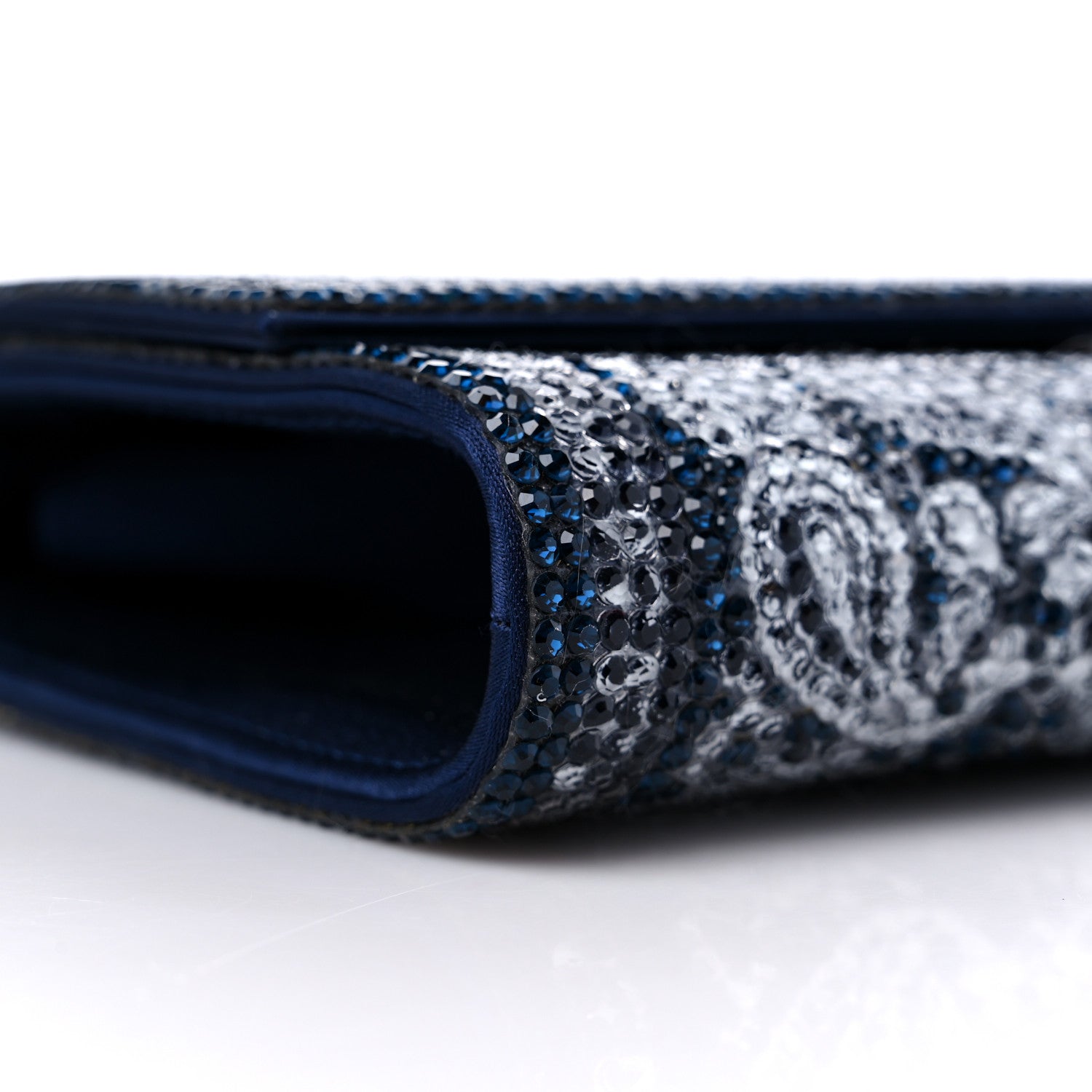 Judith Leiber Swarovski Crystal Bandana Clutch Blue White 7 of 9