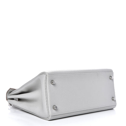 Hermes Taurillon Clemence Kelly Retourne 28 Gris Perle 3 of 11