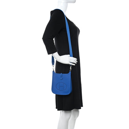 Hermes Taurillon Clemence Evelyne TPM Bleu Zellige 2 of 11