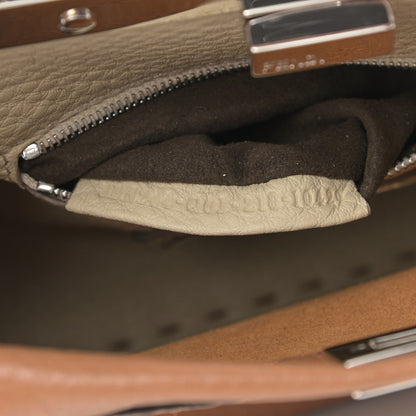Fendi Cuoio Romano Selleria Bi-Color Mini Peekaboo Iconic Satchel Mou Milk 9 of 14