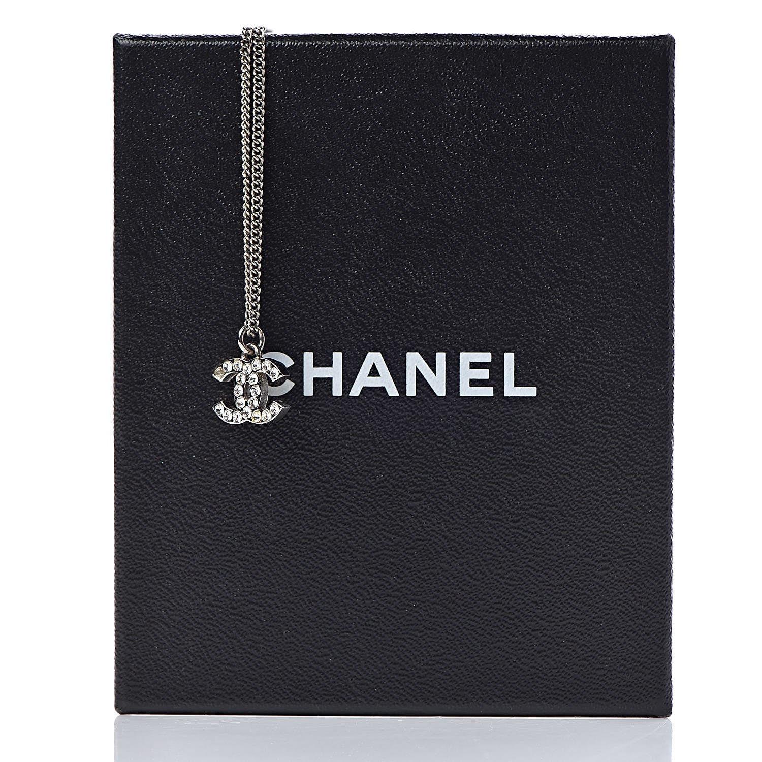 Chanel Crystal Timeless CC Necklace Silver 6 of 6