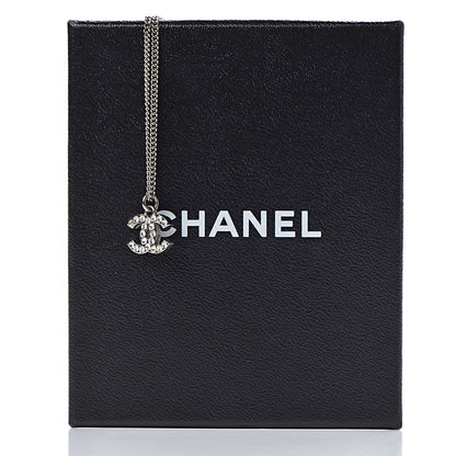 Chanel Crystal Timeless CC Necklace Silver 6 of 6