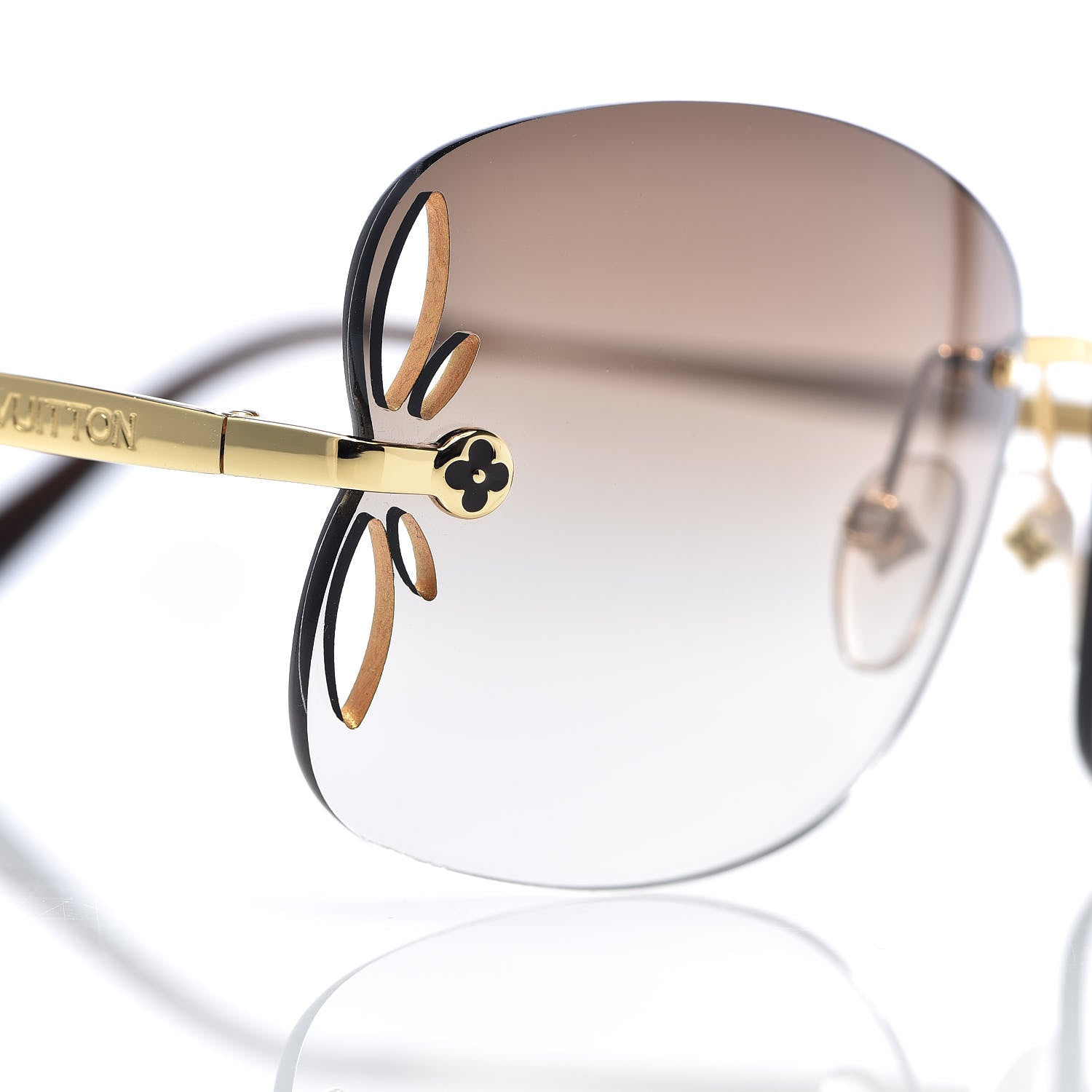 Louis Vuitton Lily Sunglasses Z0371U Brown Glitter 7 of 8