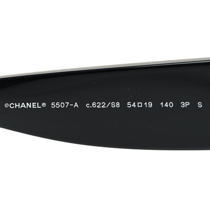 Chanel Acetate Rectangle Sunglasses 5507-A Black 5 of 8