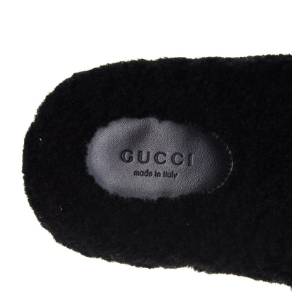 Gucci Merino Interlocking G Slide Sandals 38 Butterscotch Black 7 of 8