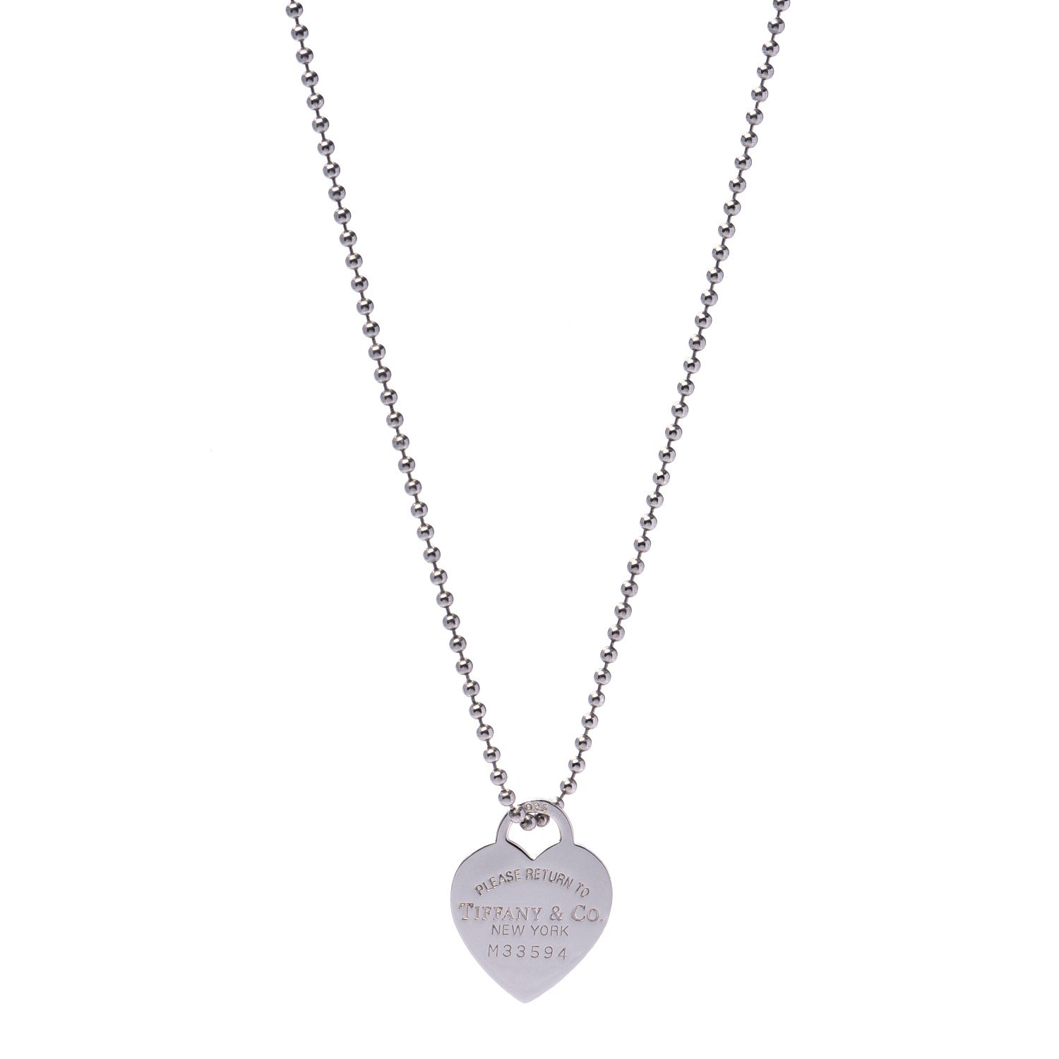 Tiffany Sterling Silver Long Return to Tiffany Heart Pendant Necklace 1 of 6