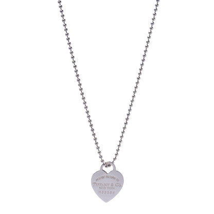Tiffany Sterling Silver Long Return to Tiffany Heart Pendant Necklace 1 of 6