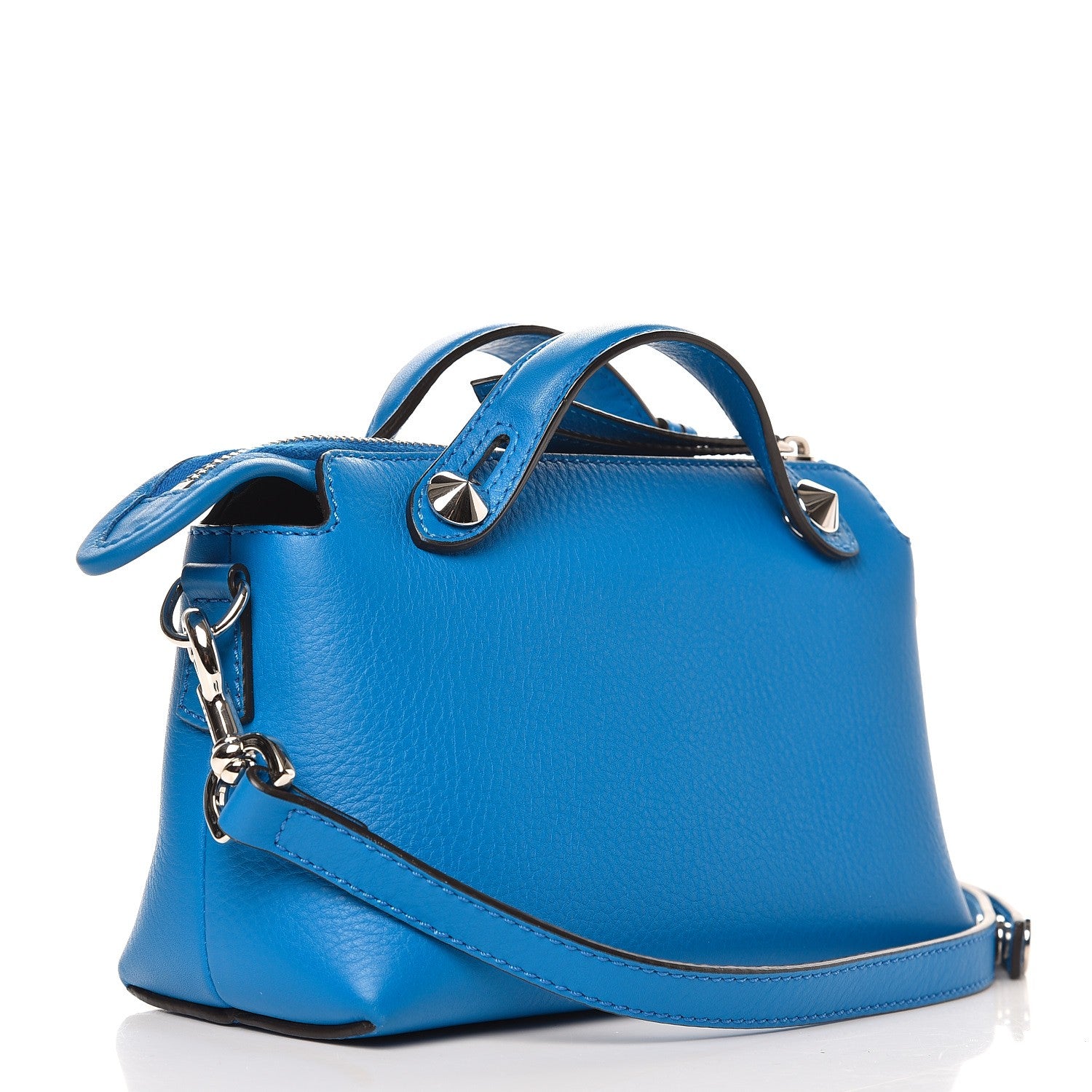Fendi Vitello Dolce Mini By The Way Boston Bag Blue Royal 3 of 10