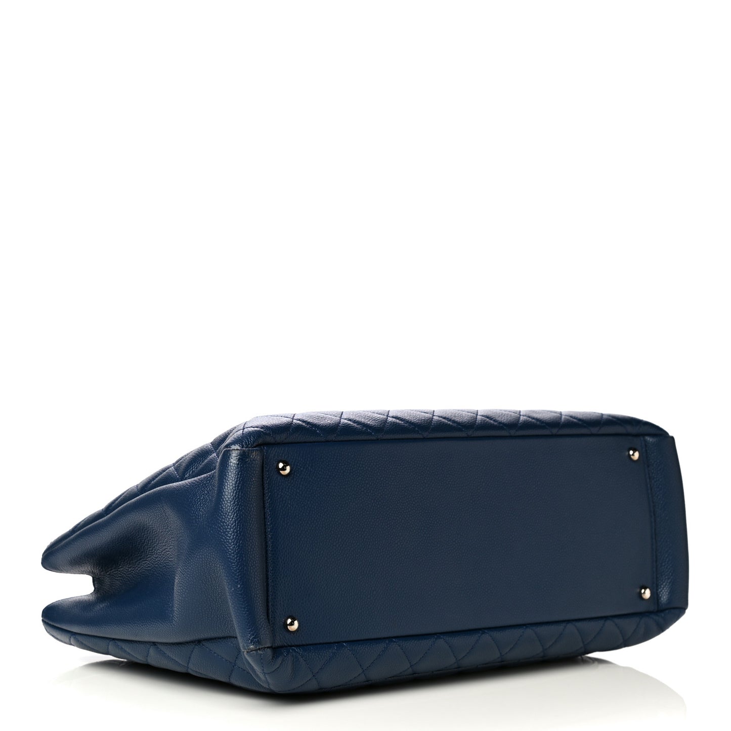 Caviar Quilted XL Grand Shopping Tote GST Navy Blue