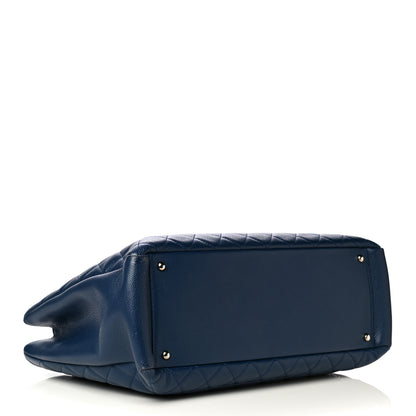 Chanel Caviar Quilted XL Grand Shopping Tote GST Navy Blue 4 of 16