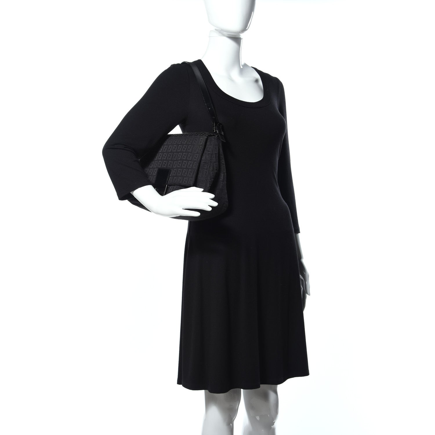 Fendi Zucchino Mama Baguette Black 2 of 8