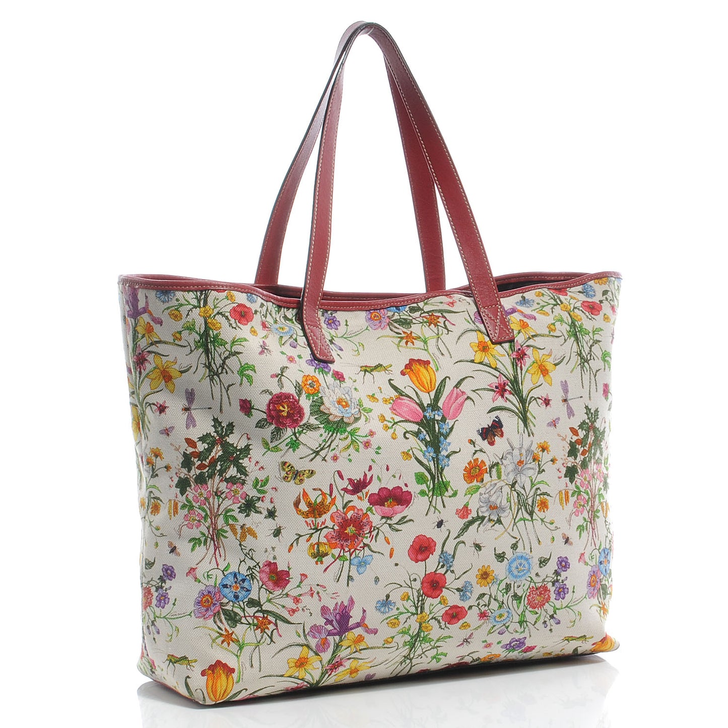 Canvas Floral Flora Large Tote Red