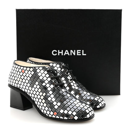 Chanel Mirror Facets Lace Up Boots 36.5 Silver 20 of 20