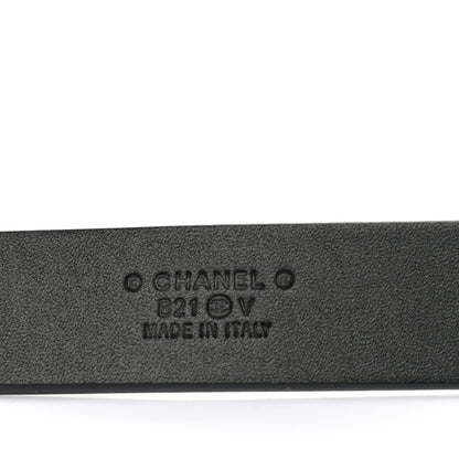 Chanel Calfskin Crystal CC Buckle Belt 85 34 Black 3 of 6