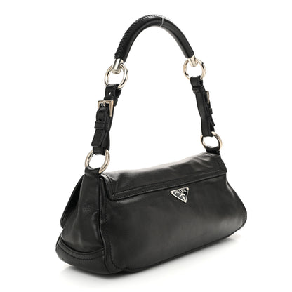 Prada Soft Calf Shoulder Bag Black 3 of 9