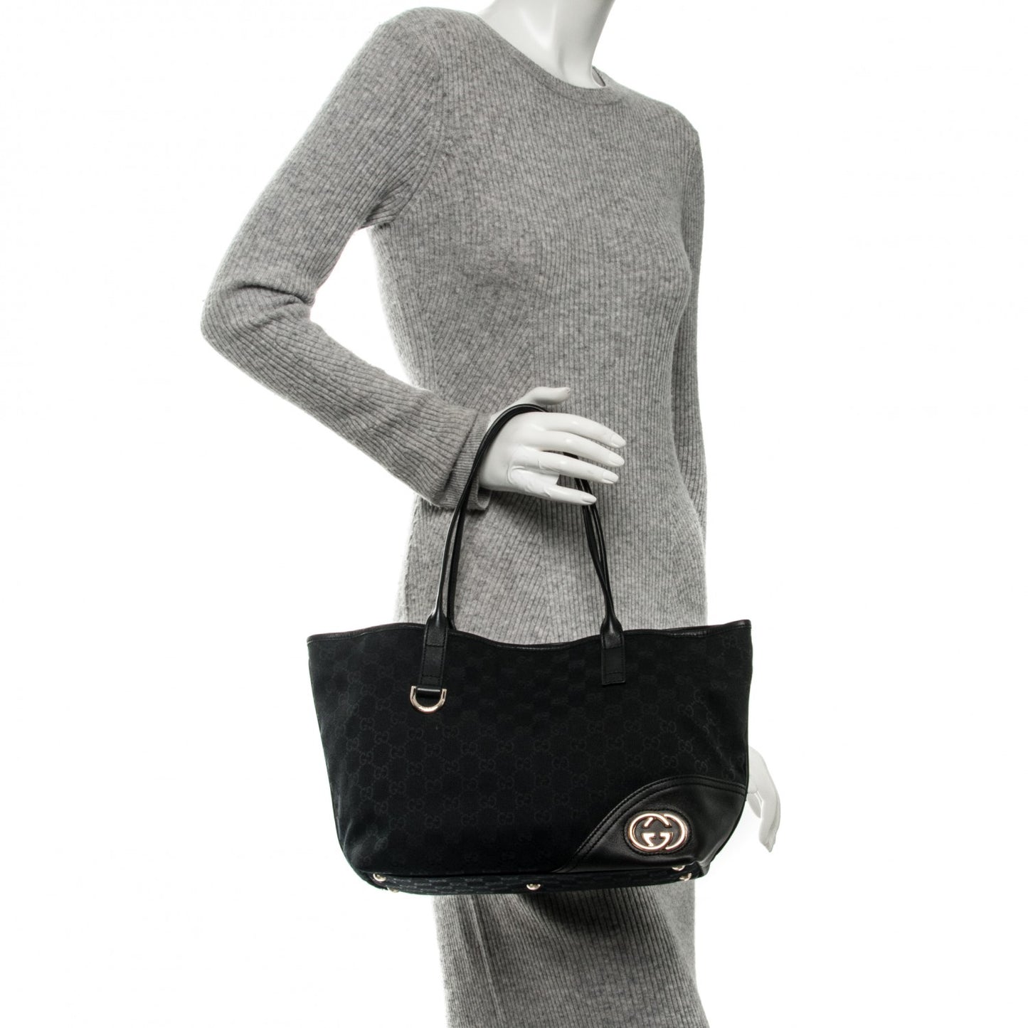 Monogram Medium New Britt Tote Black