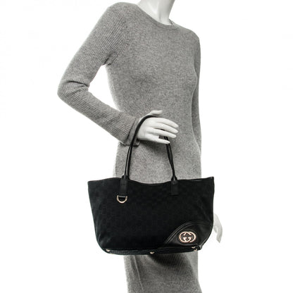 Gucci Monogram Medium New Britt Tote Black 2 of 7