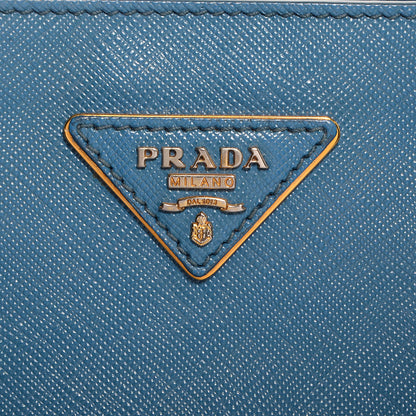 Prada Saffiano Cuir Medium Double Bag Bluette 10 of 10