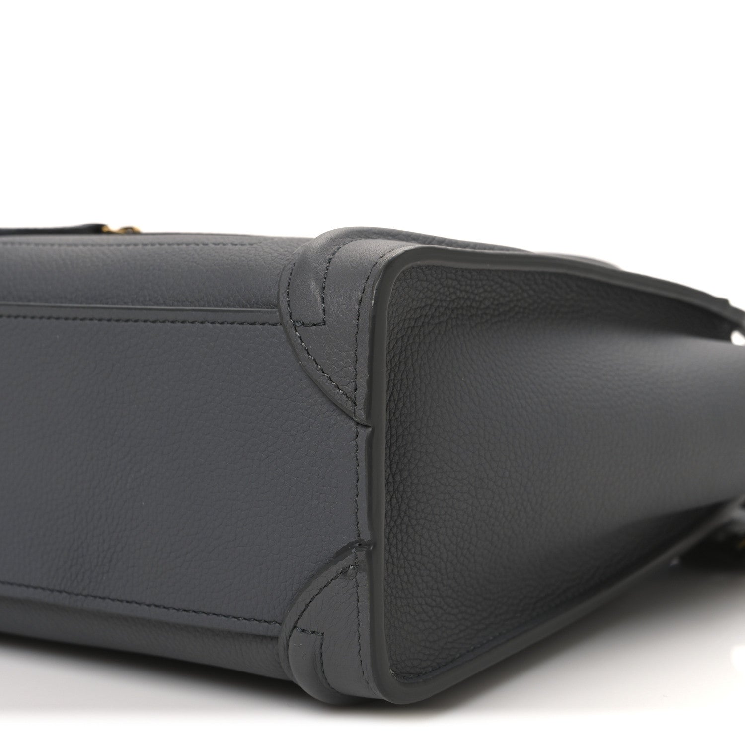 Celine Drummed Calfskin Nano Luggage Kohl 10 of 10