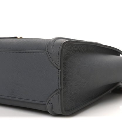 Celine Drummed Calfskin Nano Luggage Kohl 10 of 10