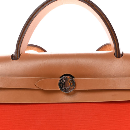 Hermes Vache Hunter Toile Herbag Zip 31 PM Capucine Fauve 8 of 10