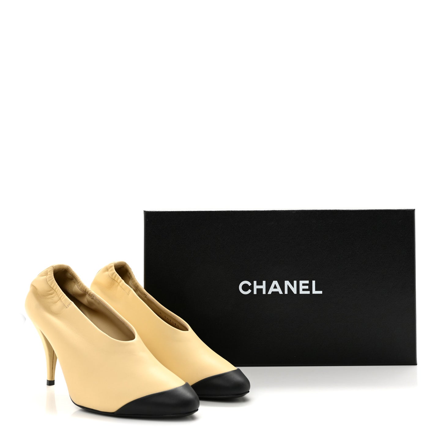Lambskin Pumps 37 Light Beige Black