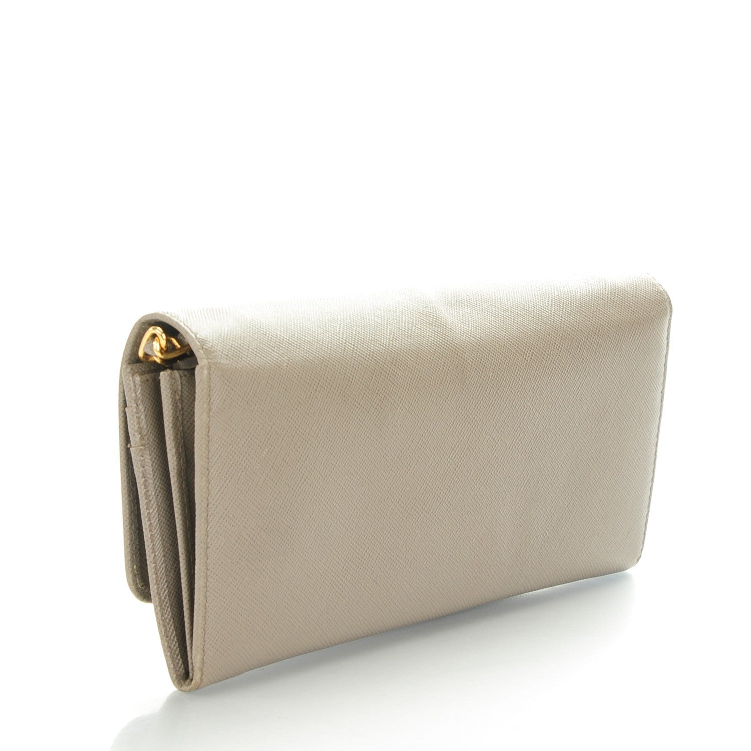 Prada Saffiano Metal Oro Chain Wallet Argilla 3 of 7