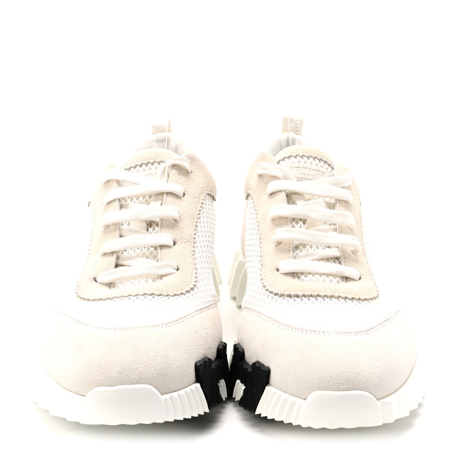 Graphic Mesh Suede Goatskin Mens Bouncing Sneakers 43  White Black