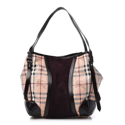 Burberry Suede Haymarket Check Colorblock Small Canterbury Tote Plum 1 of 12