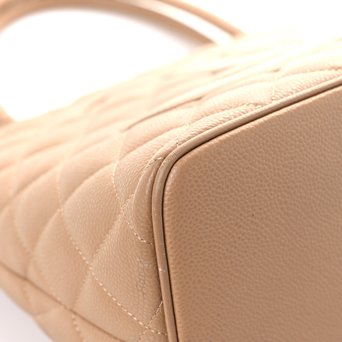 Caviar Quilted Medallion Tote Beige