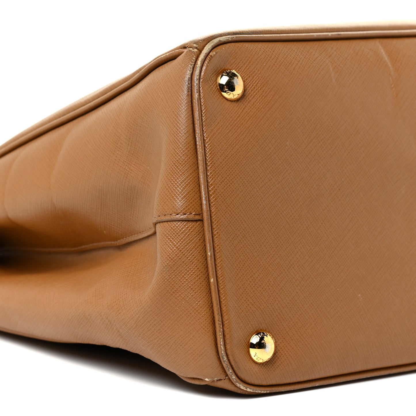 Saffiano Large Galleria Double Zip Tote Caramel