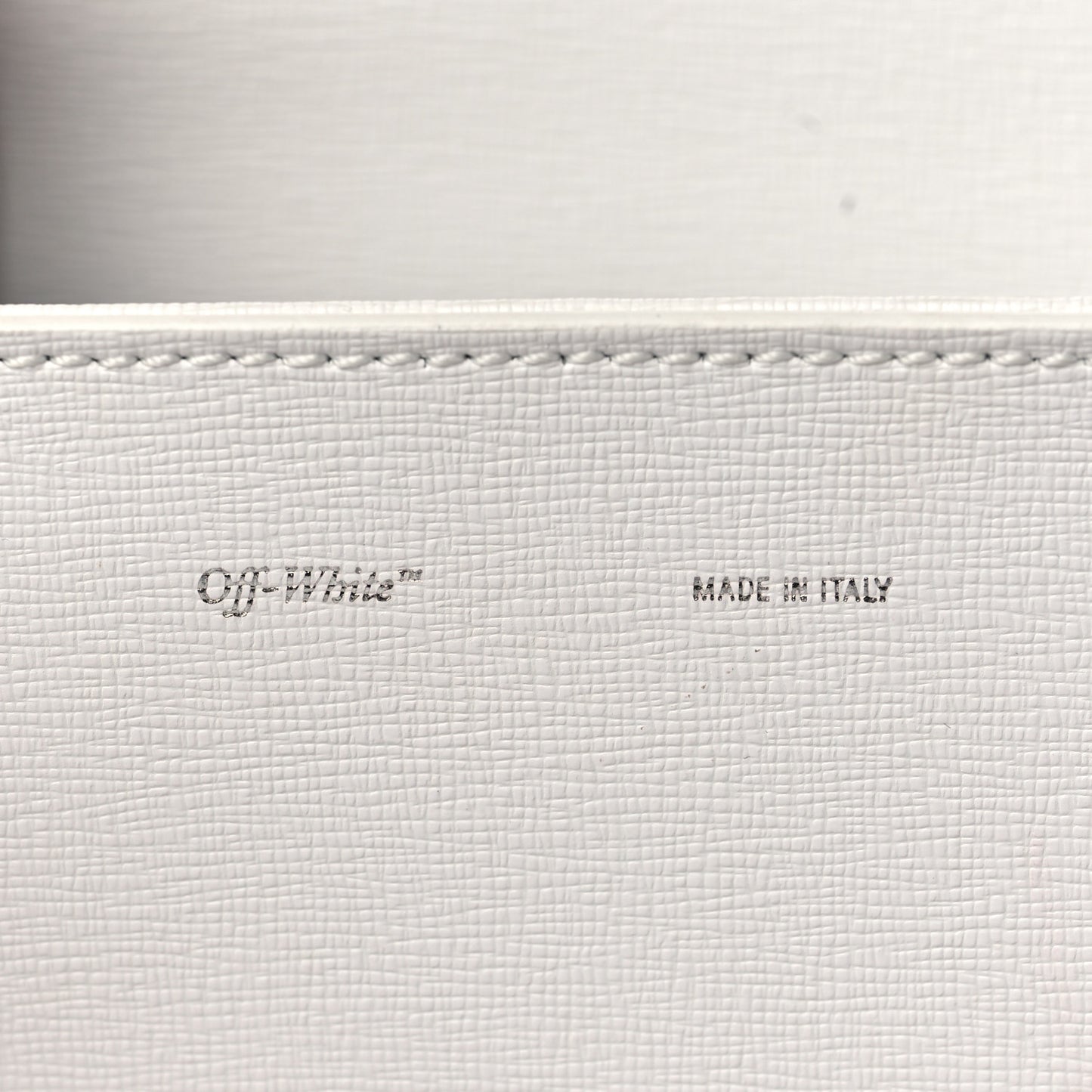 Saffiano Striped Mini Diag Binder Clip Bag White Black