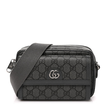 Gucci GG Supreme Monogram Textured Dollar Calfskin Mini Ophidia Bag Graphite Grey 1 of 11