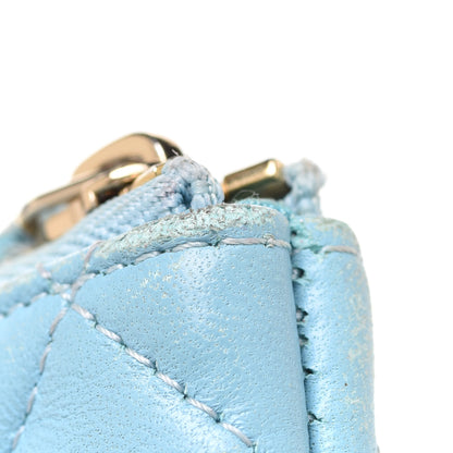 Chanel Lambskin Quilted Small Cosmetic Case Light Blue 9 of 12