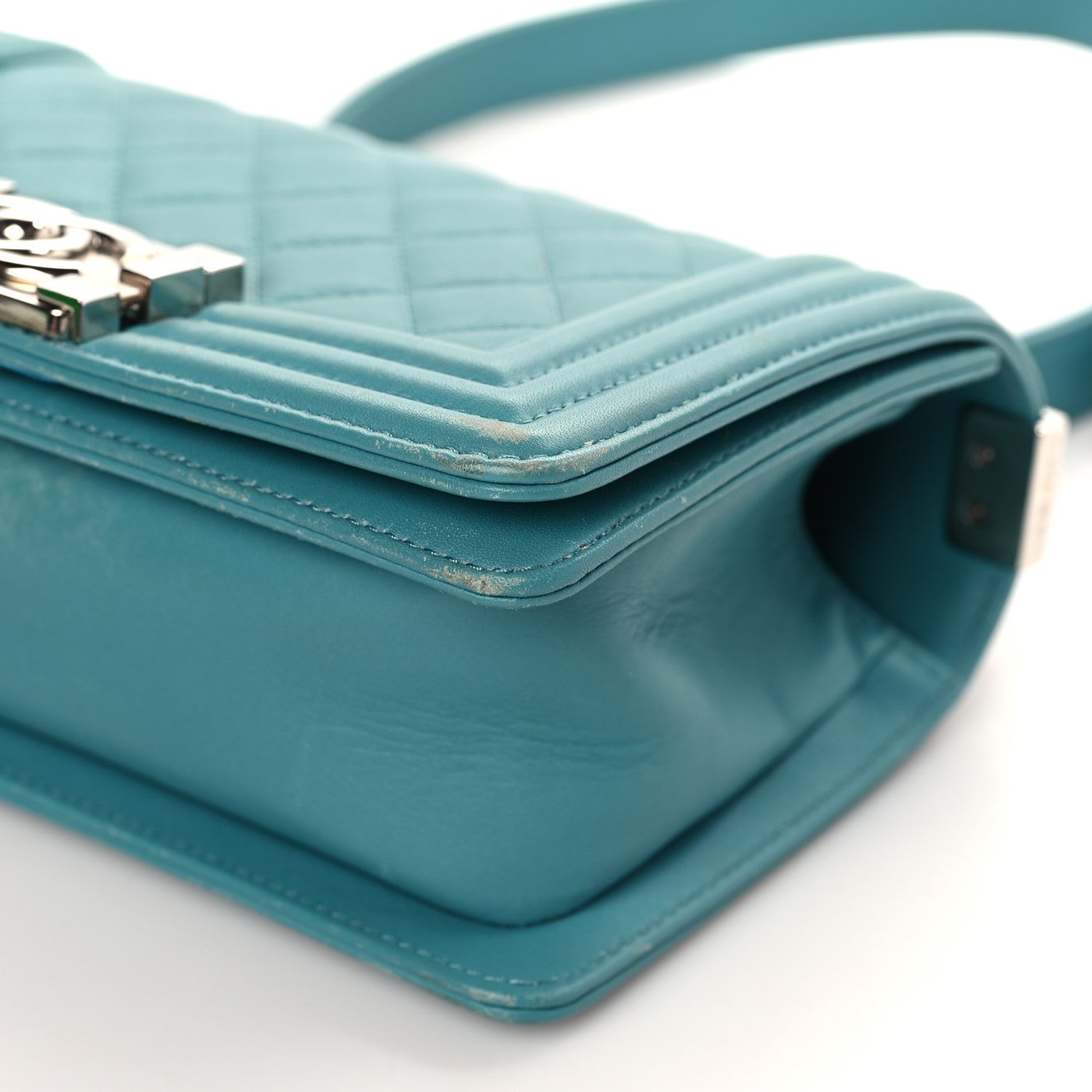 Chanel Lambskin Quilted Small Boy Flap Dark Turquoise 9 of 10