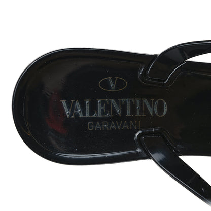 Valentino Garavani PVC Jelly Bow Thong Sandals 37 Black 7 of 8