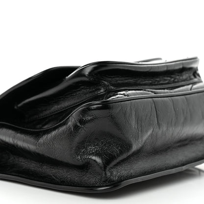 Saint Laurent Crinkled Calfskin Matelasse Monogram Medium Niki Chain Satchel Black 10 of 11