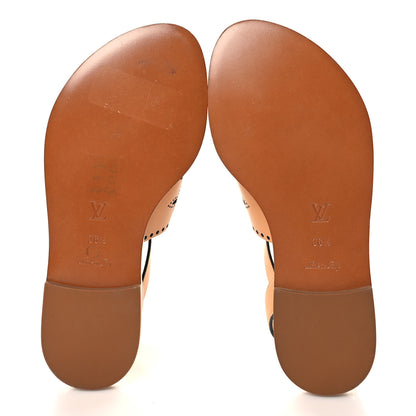 Louis Vuitton Soft Calfskin Perforated Horizon Flat Sandals 36.5 Natural 6 of 9