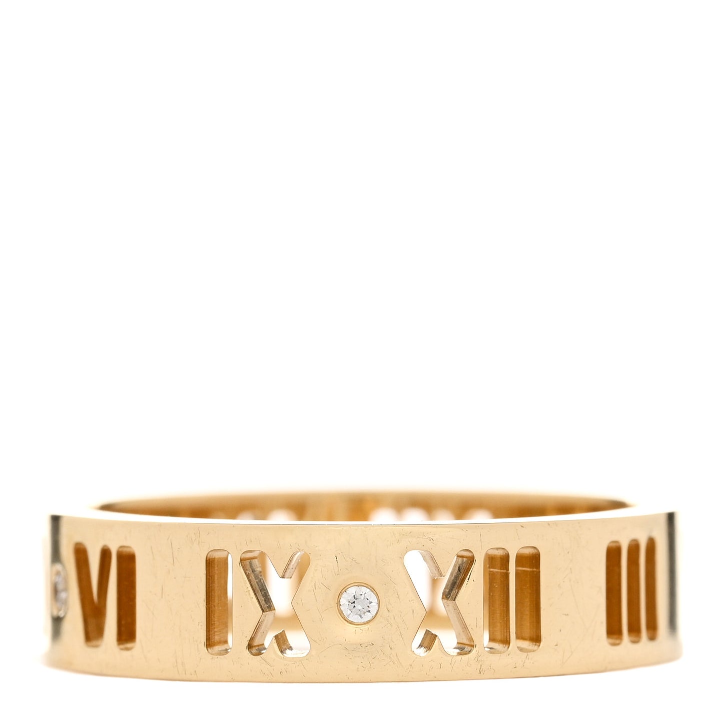 18K Yellow Gold Diamond Wide Atlas Pierced Ring 54 6.75