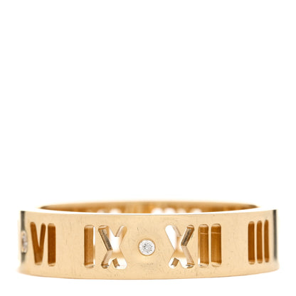Tiffany 18K Yellow Gold Diamond Wide Atlas Pierced Ring 54 6.75 1 of 4
