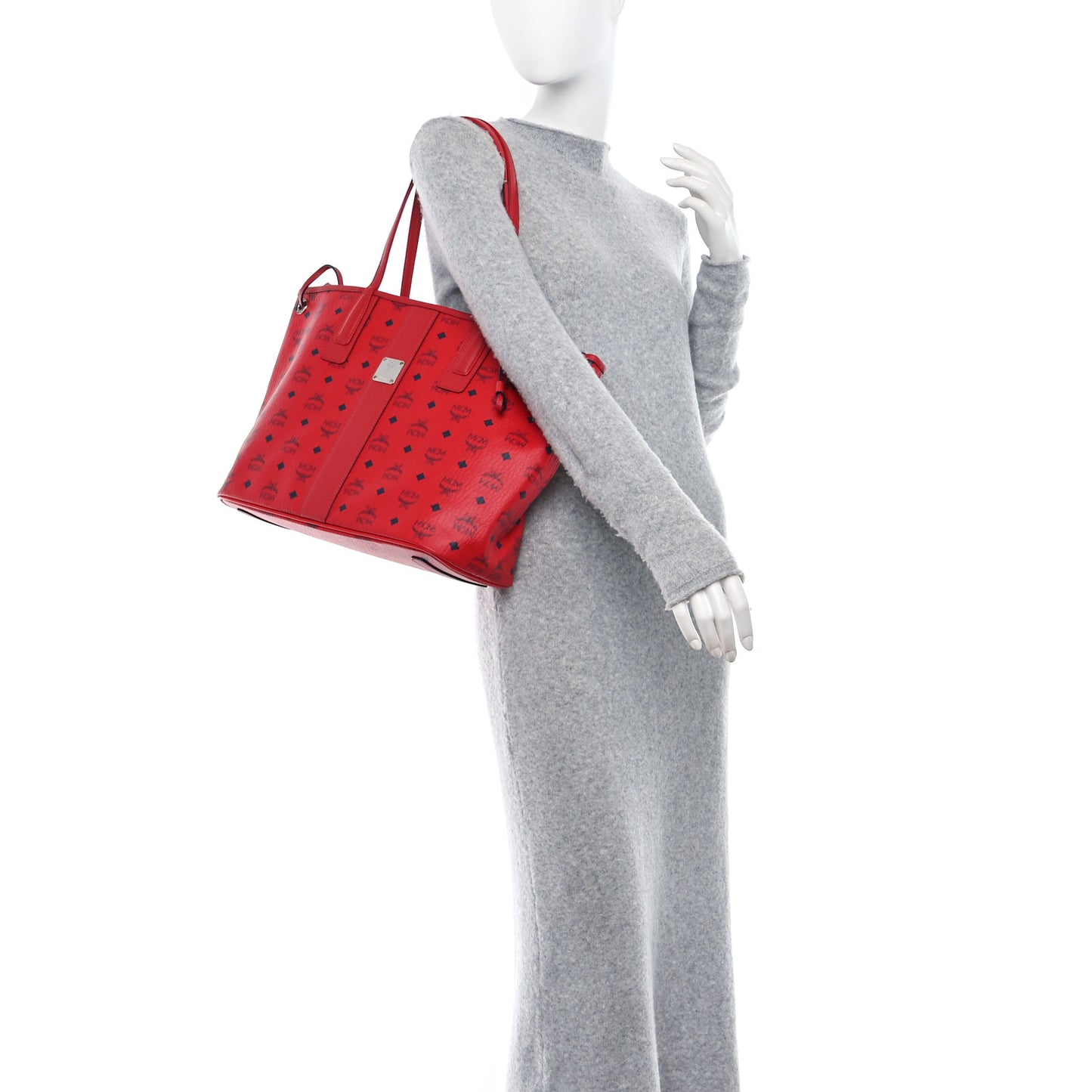 Visetos Medium Liz Reversible Shopper Tote Candy Red
