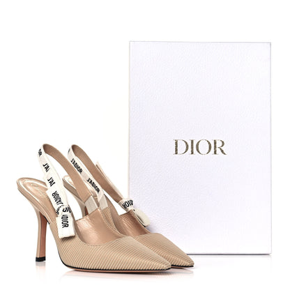 Christian Dior Technical Canvas Ribbon J'Adior Slingback 100mm Pumps 39 Powder Nude 11 of 11