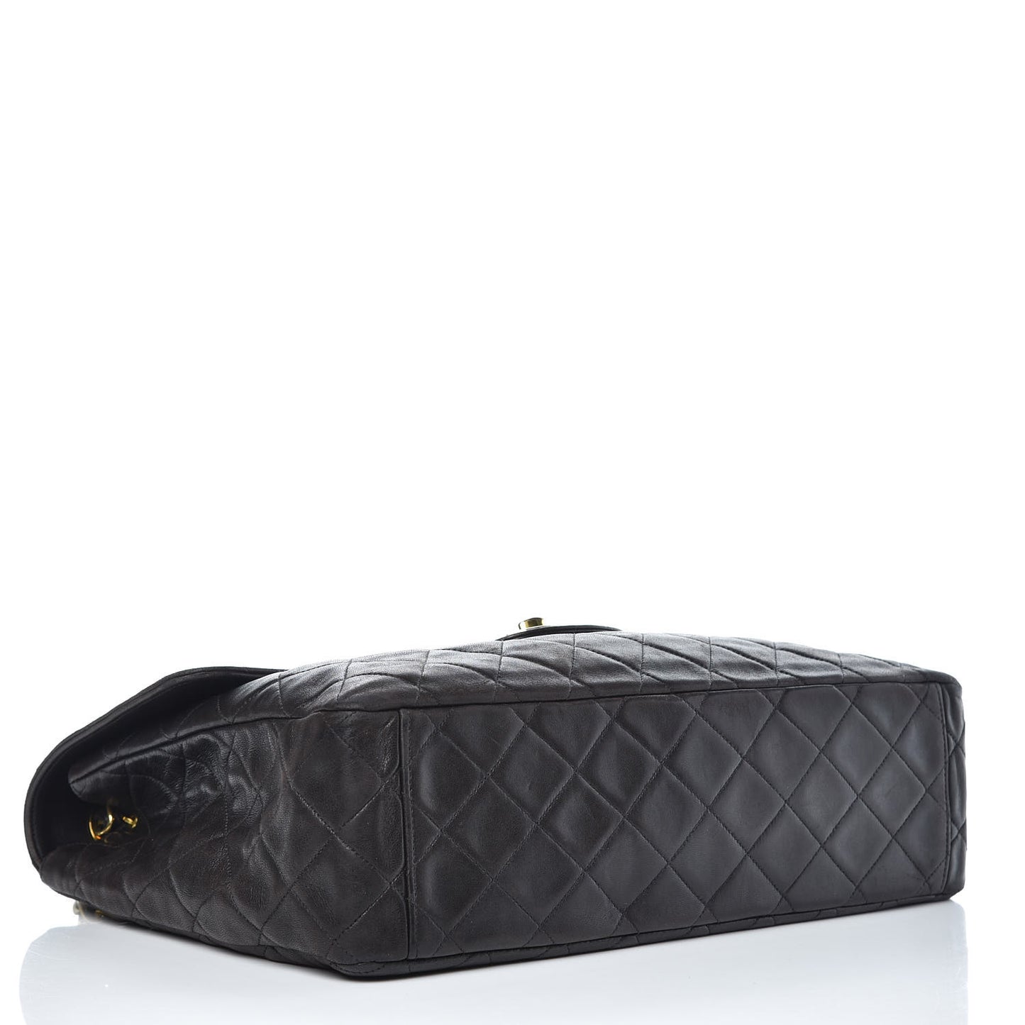 Lambskin Quilted XL Jumbo Single Flap Black
