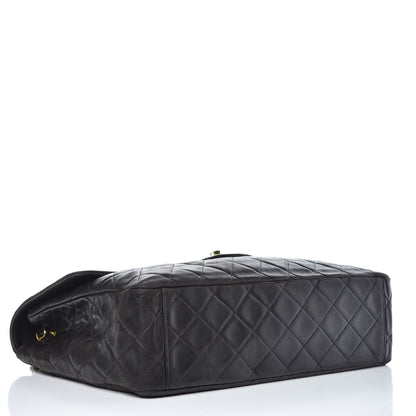 Chanel Lambskin Quilted XL Jumbo Single Flap Black 4 of 17
