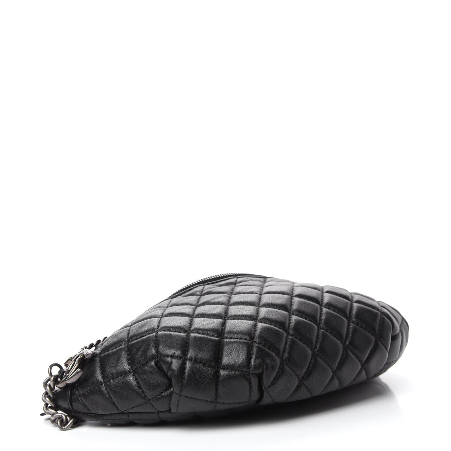 Chanel Lambskin Quilted Banane Waist Bag Fanny Pack Black 4 of 10