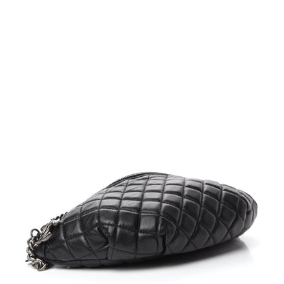 Chanel Lambskin Quilted Banane Waist Bag Fanny Pack Black 4 of 10